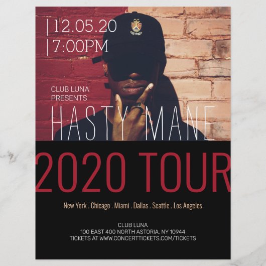 Rapper Concertband Muziek Tournee Flyer (Voorkant)