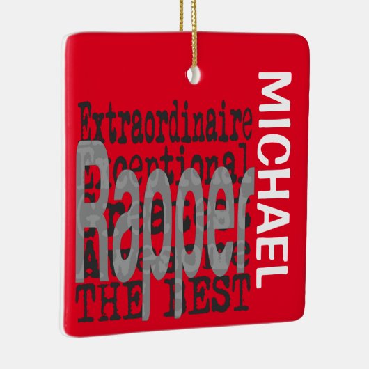 Rapper Extraordinaire CUSTOM Keramisch Ornament (Rechts)