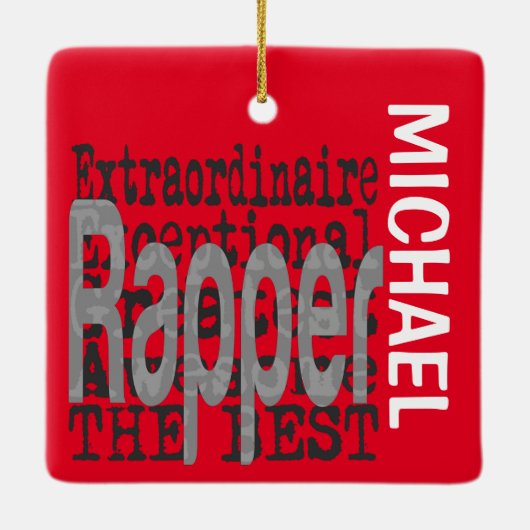 Rapper Extraordinaire CUSTOM Keramisch Ornament (Achterkant)