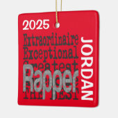 Rapper Extraordinaire CUSTOM Keramisch Ornament (Links)