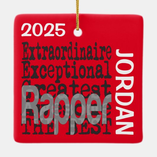 Rapper Extraordinaire CUSTOM Keramisch Ornament (Achterkant)