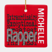 Rapper Extraordinaire CUSTOM Keramisch Ornament (Achterkant)