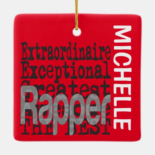 Rapper Extraordinaire CUSTOM Keramisch Ornament (Achterkant)