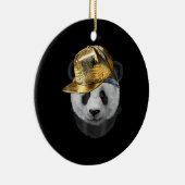 Rapper Giant Panda in Hip Hop Pet Keramisch Ornament (Rechts)