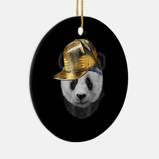 Rapper Giant Panda in Hip Hop Pet Keramisch Ornament (Rechts)
