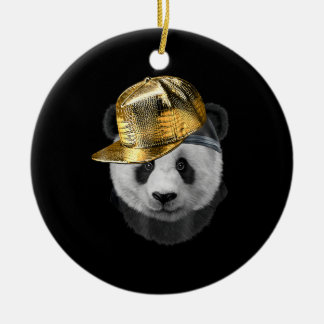 Rapper Giant Panda in Hip Hop Pet Keramisch Ornament
