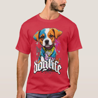 Rapper Rap hond puppy retro T-shirt