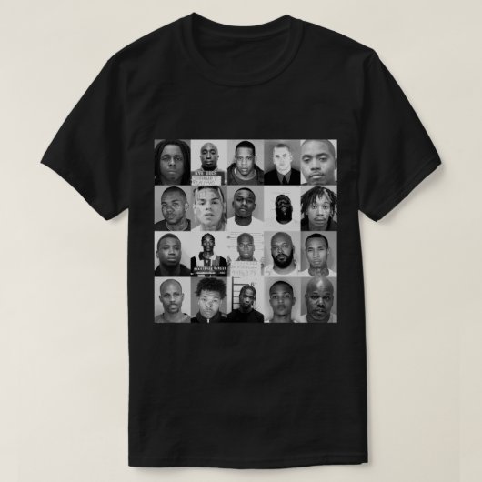 Rappers Mugshots Sticker.png T-shirt (Design voorkant)