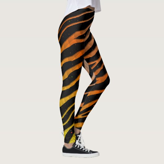 Rappert SpaceTime Stripes - Geel/Oranje/wit Leggings (Rechts)