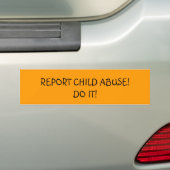 RAPPORT KINDERMISBRUIK! BUMPERSTICKER (Op auto)