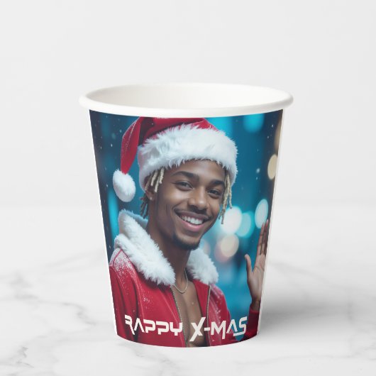 RAPPY KERSTFEEST PAPIEREN BEKERS (Voorkant)
