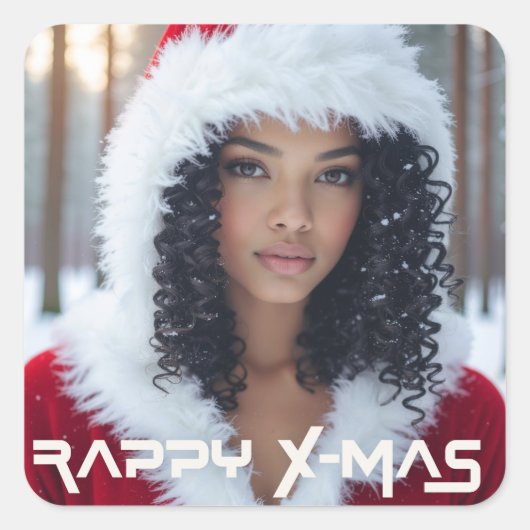 RAPPY X-MAS VIERKANTE STICKER (Voorkant)