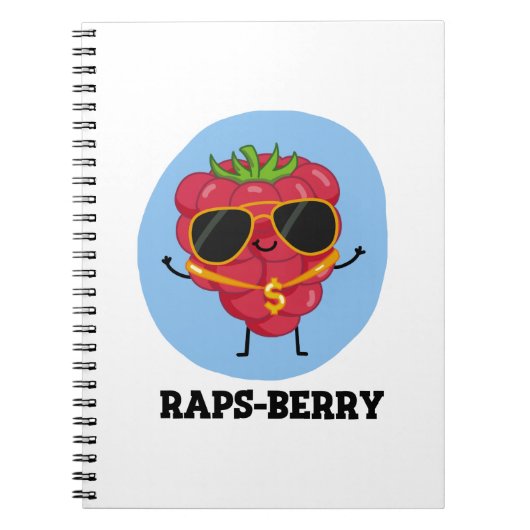 Raps-berry Grappige Rapper Framboos Stijl Notitieboek (Voorkant)