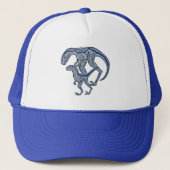 Raptor dinosaur baseball trucker blue hat trucker pet (Voorkant)