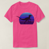 Raptor Dinosaur Retro Synth Design T-shirt (Design voorkant)