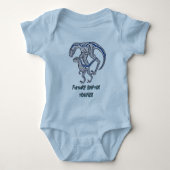 Raptor dinosaurus Baby Boy Meisje Blauwe Baby Romper (Voorkant)