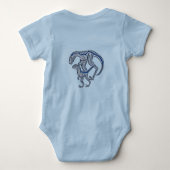 Raptor dinosaurus Baby Boy Meisje Blauwe Baby Romper (Achterkant)