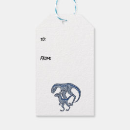 Raptor dinosaurus baby pasgeboren jongen meisje cadeaulabel