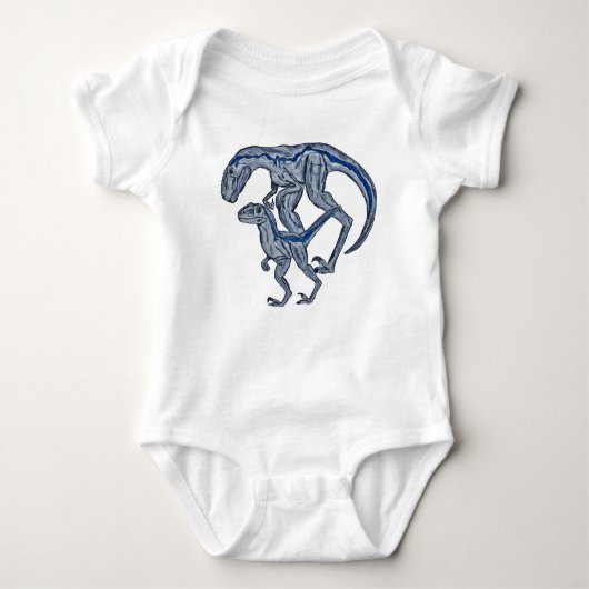 Raptor dinosaurus baby pasgeboren meisje romper (Voorkant)