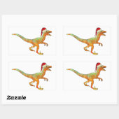 Raptor Funny Festive Velociraptor Xmas Dinosaur Rechthoekige Sticker (Vel)