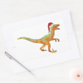 Raptor Funny Festive Velociraptor Xmas Dinosaur Rechthoekige Sticker (Envelop)