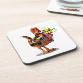 Raptor Holding Fles Mousserende Wijn & Bloemen Bier Onderzetter (Linkerzijde)