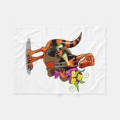 Raptor Holding Fles Mousserende Wijn & Bloemen Fleece Deken (Voorkant (Horizontaal))