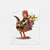 Raptor Holding Fles Mousserende Wijn & Bloemen Fleece Deken (Voorkant)