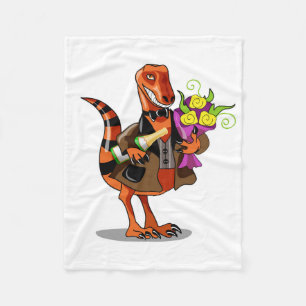 Raptor Holding Fles Mousserende Wijn & Bloemen Fleece Deken