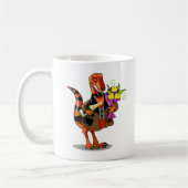 Raptor Holding Fles Mousserende Wijn & Bloemen Koffiemok (Links)