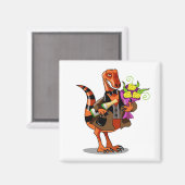 Raptor Holding Fles Mousserende Wijn & Bloemen Magneet (Voorkant / Achterkant)