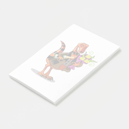 Raptor Holding Fles Mousserende Wijn & Bloemen Post-it® Notes (Schuin)