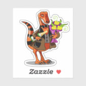 Raptor Holding Fles Mousserende Wijn & Bloemen Sticker (Vel)