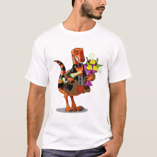 Raptor Holding Fles Mousserende Wijn & Bloemen T-shirt