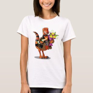 Raptor Holding Fles Mousserende Wijn & Bloemen T-shirt