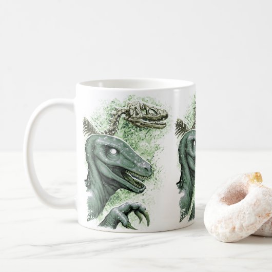Raptor in het groen koffiemok (Met donut)