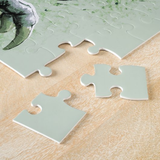 Raptor in het groen legpuzzel (Zijkant)