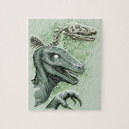 Raptor in het groen legpuzzel (Verticaal)