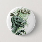 Raptor in het groen ronde button 5,7 cm (Voorkant)