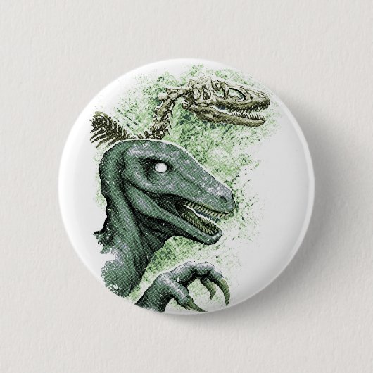 Raptor in het groen ronde button 5,7 cm (Voorkant)
