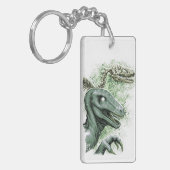 Raptor in het groen sleutelhanger (Voorkant Links)