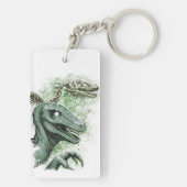 Raptor in het groen sleutelhanger (achterkant)
