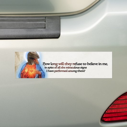 Raptor Jesus Bumpersticker (Op auto)