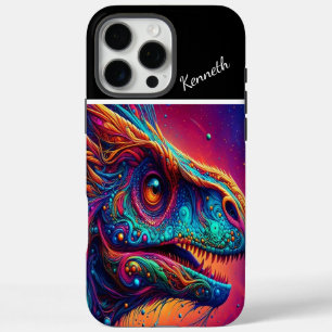 Raptor Kosmische Dinosaurus Portret iPhone 16 Pro Max Hoesje
