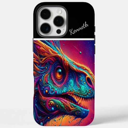 Raptor Kosmische Dinosaurus Portret Case-Mate iPhone Case (Achterkant)