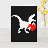 Raptor Love Valentines Day Gift Dino Raptor Heart  Kaart (Gele Bloem)