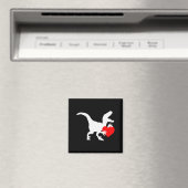 Raptor Love Valentines Day Gift Dino Raptor Heart  Magneet (Insitu (Vaatwasser))