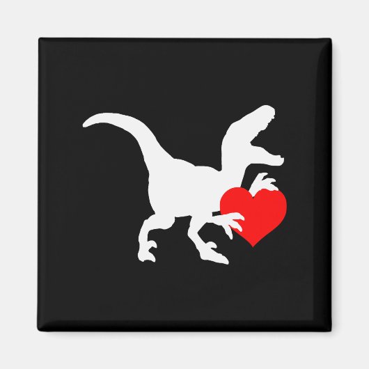 Raptor Love Valentines Day Gift Dino Raptor Heart  Magneet (Voorkant)