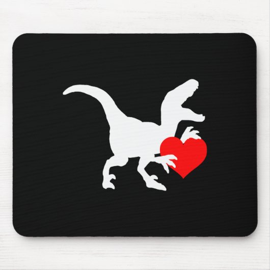 Raptor Love Valentines Day Gift Dino Raptor Heart Muismat (Voorkant)