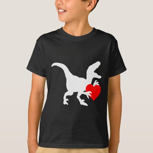 Raptor Love Valentines Day Gift Dino Raptor Heart  T-shirt (Voorkant)